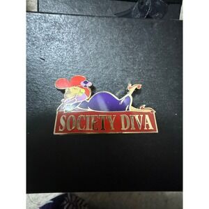 Society Diva Enamel Pin Vintage Collectible Accessory
